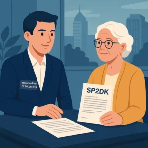 Ilustrasi konsultan pajak CV Solusi Kita mendampingi klien wanita menerima surat SP2DK