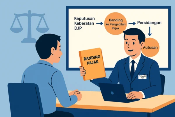 Ilustrasi CV Solusi Kita mendampingi klien dalam proses banding pajak ke Pengadilan Pajak secara profesional dan sesuai peraturan.