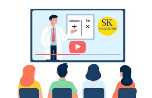 Ilustrasi konsultan pajak CV Solusi Kita menjelaskan akuntansi dan perpajakan melalui video edukasi di YouTube.