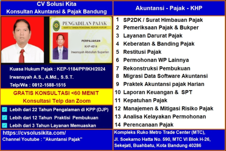 CV Solusi Kita – Konsultan Pajak Bandung dengan sistem kerja profesional dan transparan