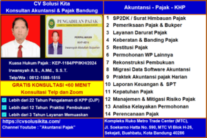 Brosur Konsultan Pajak Bandung – CV Solusi Kita bersama tim dan partner profesional di bidang pajak dan akuntansi.
