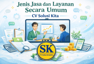 Animasi jenis jasa dan layanan secara umum CV Solusi Kita dengan logo resmi