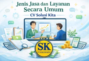 Animasi jenis jasa dan layanan secara umum CV Solusi Kita dengan logo resmi