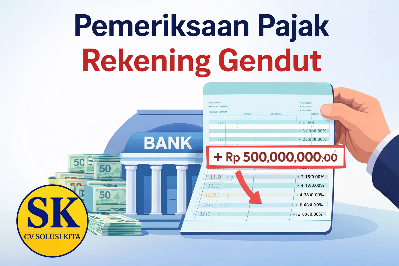 Ilustrasi pemeriksaan pajak wajib pajak orang pribadi terkait mutasi bank gendut dan mutasi kredit rekening