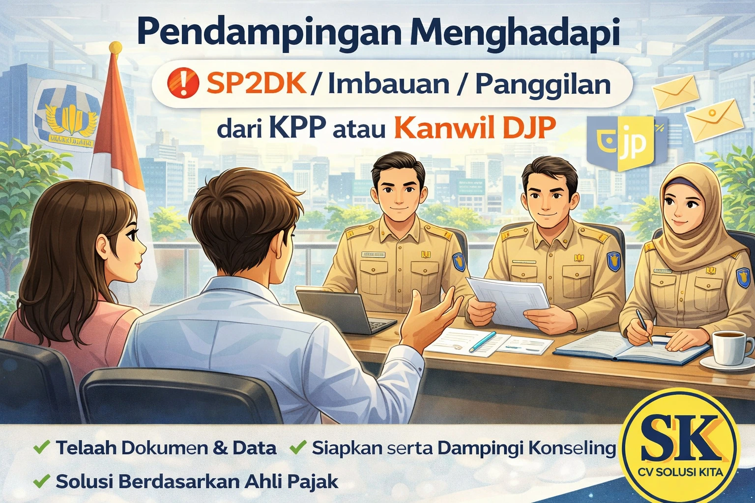 Pendampingan SP2DK, imbauan, dan panggilan dari KPP atau Kanwil DJP oleh konsultan pajak CV Solusi Kita