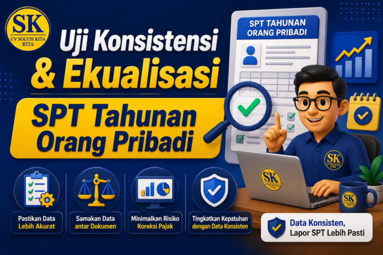Ilustrasi uji konsistensi dan ekualisasi data sebelum melaporkan SPT Tahunan PPh Orang Pribadi oleh CV Solusi Kita Konsultan Pajak Bandung