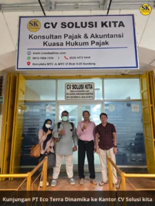Kunjungan PT Eco Terra Dinamika ke kantor CV Solusi Kita untuk diskusi dan konsultasi perpajakan.