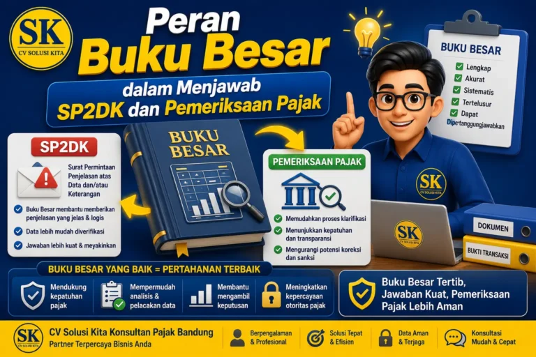 Ilustrasi peran buku besar dalam menjawab SP2DK dan pemeriksaan pajak oleh CV Solusi Kita Konsultan
