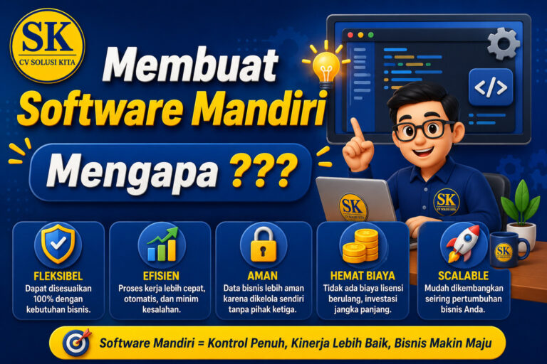 Ilustrasi mengapa CV Solusi Kita membuat software akuntansi mandiri untuk membantu pembukuan dan pengelolaan pajak secara lebih sistematis dan defensibel