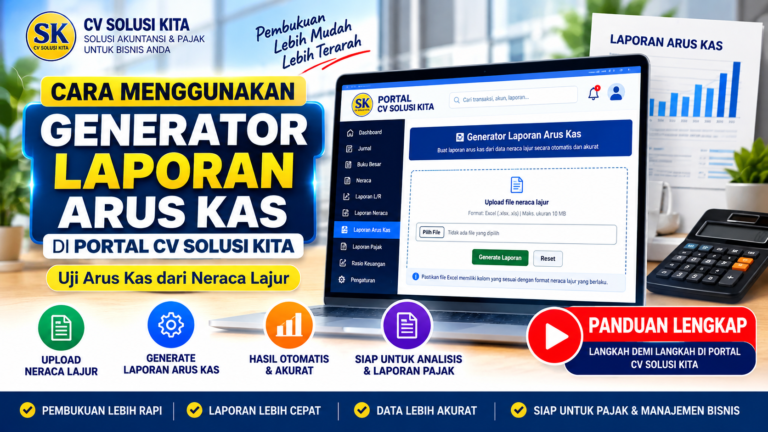 Generator Laporan Arus Kas CV Solusi Kita untuk membuat dan menguji laporan arus kas dari neraca lajur